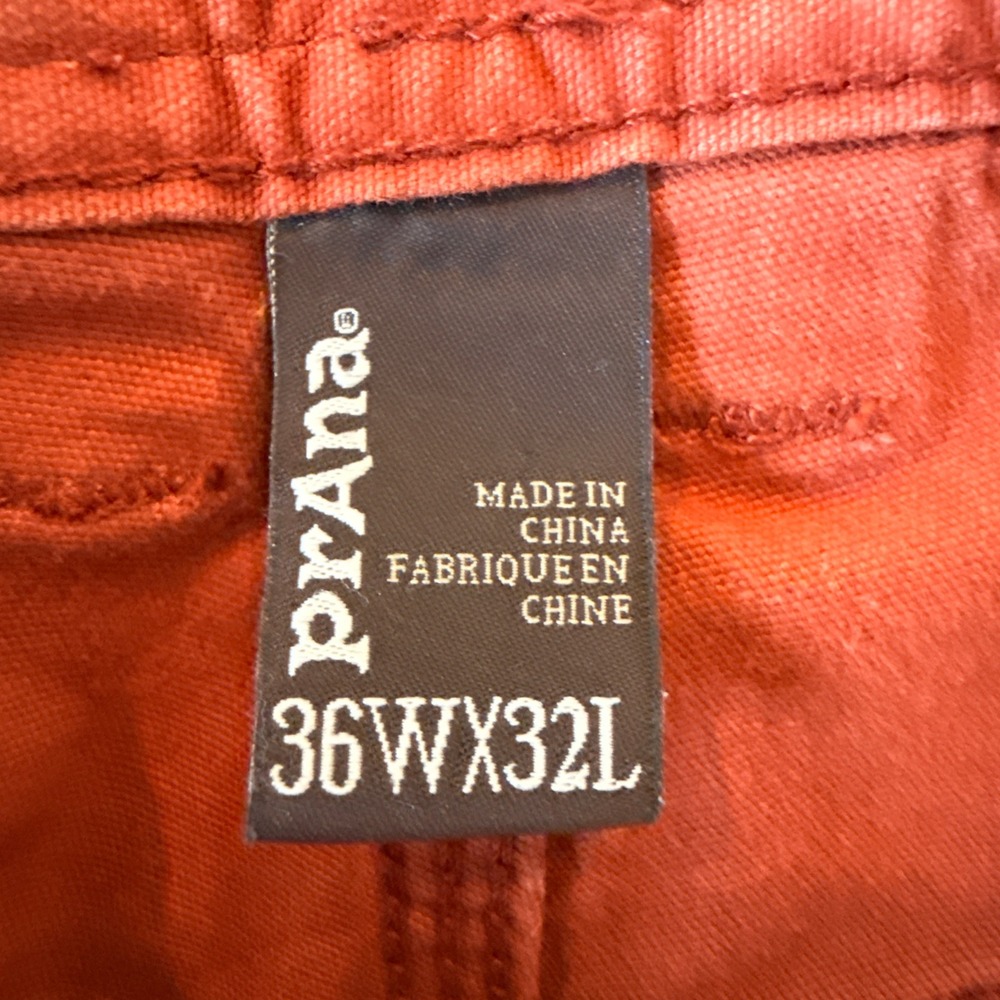 Prana Men's Burnt Orange Carpenter Style Jeans Size 36x32 - Picture 3 of 6